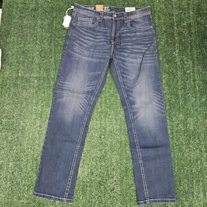 NEW TK Axel Jeans Mens 36x34 Blue Athletic Fit Stretch Denim Tapered Leg